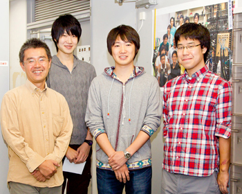 Participating students (L-R): Kenji Urai, Hirofumi Shin from Professor Hosoda’s lab, Yuta Tsuchizaw